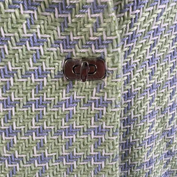Sag Harbor Petites sz. 12 P green & blue Tweed jacket, spring, winter #2425 - Picture 8 of 9